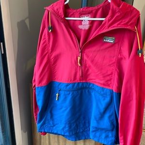 Men’s Vintage L.L. Bean Anorak Jacket  Blue / Red XL